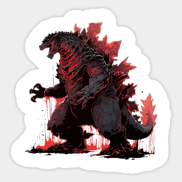 godzilla Sticker by piratesnow